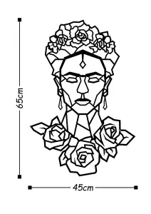 Decortie Modern Frida Metal Art Wall Home Decorative Ornament, Black