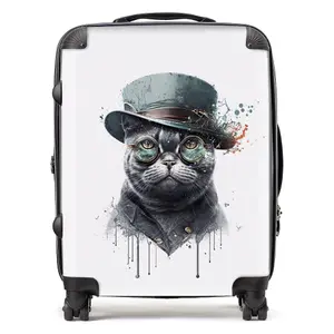 British Shorthair Cat Splashart Suitcase - Large