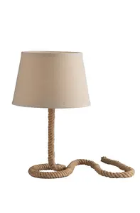 Luminosa Rope Table Lamp With Tappered Shade, Beige, E27