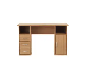 Maryland Desk with 3 Drawers and 1 Door Beech