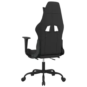 Swivel Gaming Chair with Footrest Black and Camouflage Fabric