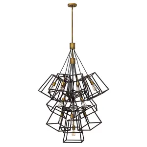 Elstead Fulton 13 Light Large Cluster Drop Chandelier Pendant, Bronze