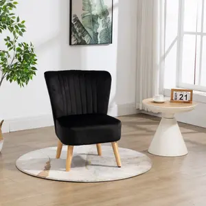 Arezza Velvet Accent Chair - Black