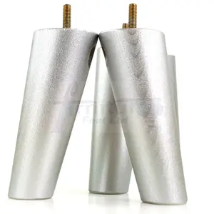 Angled Wood Furniture Feet 150mm High Silver Replacement Furniture Legs Set Of 4 Sofa Chairs Stools M8