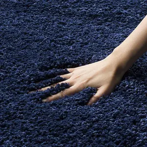 Navy Thick Shaggy Rug - California - 300x400cm (9'9"x13'2")