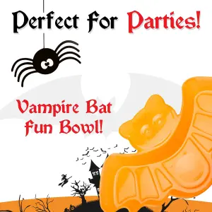 Orange 30cm Bat Bowl Scary Halloween Party - Haunted House