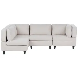 Corner Sofa UNSTAD Light Beige Fabric Right Hand