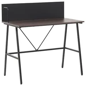 Home Office Desk Dark Wood HASTINGS