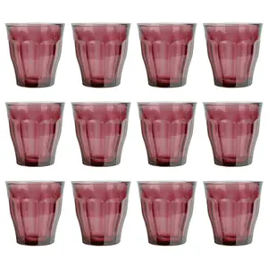 Picardie Glass Tumblers - 250ml - Plum - Pack of 12