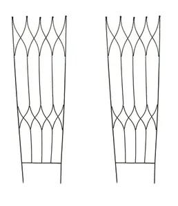 Decorative Garden Trellises Plant Climbing Rose Supports Black Set of 2