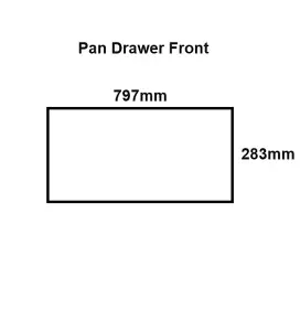 WTC Dust Grey Gloss Vogue Lacquered Finish 283mm X 797mm (800mm) Slab Style Kitchen Pan Drawer Fascia 18mm Thickness Undrilled