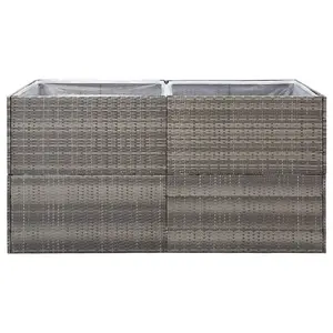 Berkfield Garden Planter Grey 157x80x80 cm Poly Rattan