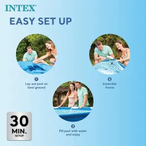 INTEX  28272 Metal Frame Rectangular Outdoor Swimming Pool