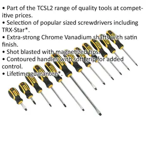 Premium 12 Pack Soft Grip Screwdriver Set with Magnetic Tips