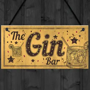 Red Ocean Decorative Drink Gin Bar Funny Gift Man Cave Home Bar Hanging Plaque Pub Sign Gifts