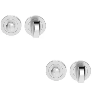 2 PACK - Thumbturn Lock And Release Handle Concealed Fix 50mm Dia Satin Chrome