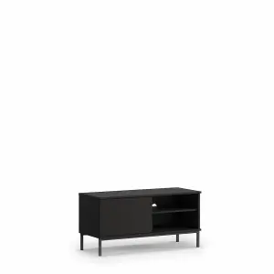 Querty 04 TV Cabinet in Black Matt - Streamlined Design for Modern Living - W1010mm x H500mm x D410mm