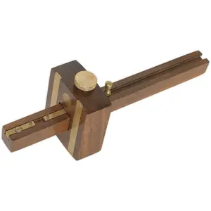 200mm Hardwood Mortise Gauge - Knurled Brass Adjusting Screw - Marking Spurs