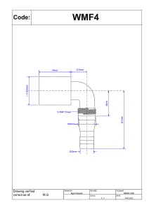 McAlpine WMF4 90degree Nozzle for connection to  Multifit