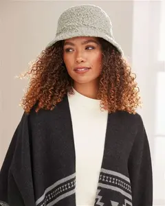 Cotton Traders Women's Reversible Borg Bucket Hat In Grey - Size M/L