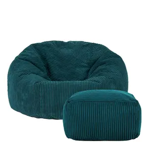 icon Kingston Classic Corduroy Bean Bag & Pouffe Teal Green Bean Bag Chair