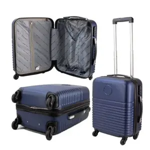 Hard ABS Constructed Small Navy Travel Cabin Airline Bag 4 Wheel Check in Suitcase