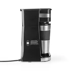 Single Serve Coffee Maker with Double Wall Insulated Travel Mug, Stainless Steel, 400ml