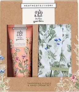 Heathcote & Ivory In The Garden Gardening Gloves Set And Shea Butter Hand Cream Gift Set | Gardening Gifts For Women | Hand Care | Vegan Hand Cream