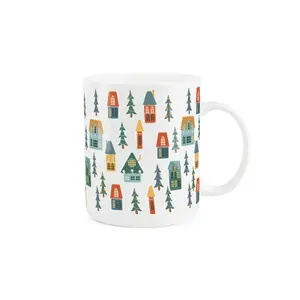 Purely Home Christmas Houses Mug - Xmas Novelty Gift Tea/Coffee Bone China Cup Present