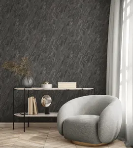 Muriva BLACK MARBLE Metallic & glitter effect Patterned WALLPAPER