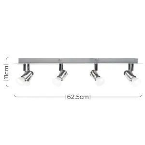 ValueLights Consul Modern Rectangular Chrome Plate 8 Way Adjustable GU10 Ceiling Spotlight