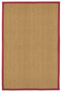 Brown, red Herringbone weave Large Rug, (L)200cm x (W)135cm