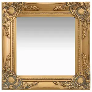 Berkfield Wall Mirror Baroque Style 40x40 cm Gold