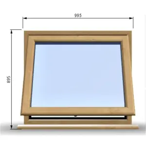 995mm (W) x 895mm (H) Wooden Stormproof Window - 1 Window (Opening) - Toughened Safety Glass