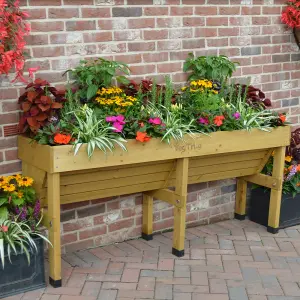 VegTrug Raised Garden Bed Wooden Planter -Medium Wall Hugger Natural