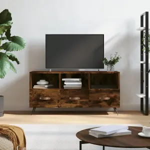 Berkfield TV Cabinet Smoked Oak 102x36x50 cm Engineered Wood