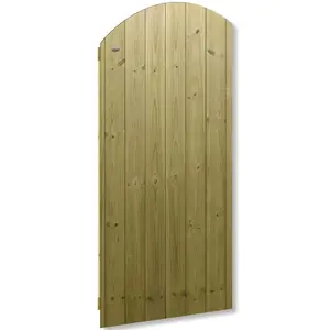 Premier Garden Supplies Pedestrian Gate 180cm (6ft) High x 75cm Wide Tongue & Groove Arch Top Fully Framed Single Swing Gate