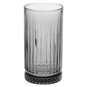 Queensway Home & Dining 450ml 8 Pcs Grey Coloured Tumblers Drinking Whiskey Glass Sets