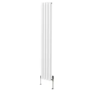 Oval Column Radiator & Valves - 1800mm x 240mm - White