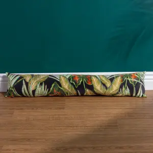 Wylder Mogori Abstract Leaves Digitally Printed Velvet  Draught Excluder