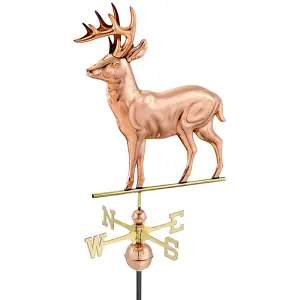 Farmhouse Copper Stag Weathervane - H124 x W56 x L44 cm