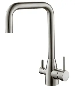 Hommix Olaf Brushed 304 Stainless Steel 3-Way Tap & Advanced Single Filter Under-sink Drinking Water Filter & Filter Kit