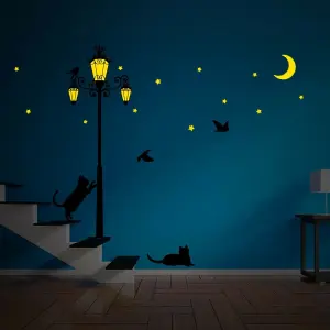 Glow in Dark Street Light Wall Sticker Home Decoration Mural Decal Paper Art Glow in Dark Stickers Stock Clearance