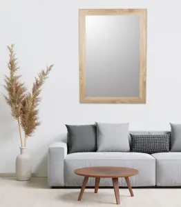 Andino Light oak effect Rectangular Wall-mounted Framed mirror, (H)103cm (W)73cm