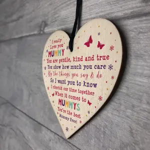 Mummy Gift Wooden Hanging Heart Mummy Birthday Christmas Gift Unicorn Gift Sign