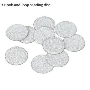 Pack of 10 - 50mm Hook and Loop Mini Sanding Discs - 80 Grit Aluminium Oxide for Precision Sanding