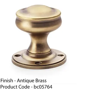 SOLID BRASS Mortice Smooth Georgian Door Knob - Antique Brass 50mm Diameter