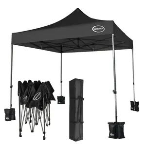 MCC Direct Maximus 3x3 Heavy Duty Pop up Black Gazebo NS