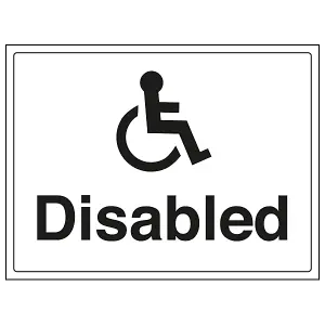 Disabled Parking Sign - Landscape - Adhesive Vinyl - 400x300mm (x3)