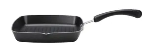 Prestige Super Tough Easy Clean Black Square Aluminium Non-Induction, Non-Stick Grill Pan 24cm